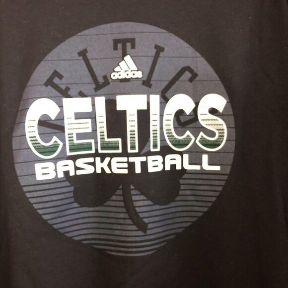 NWOT ADIDAS BOSTON CELTICS Mens Black Crew Neck Short Sleeve T Shirt - Picture 5 of 7